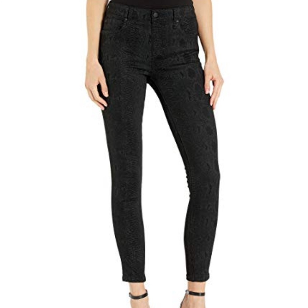 JOE’S JEANS Black Snake Print‎ The Icon Mid Rise Skinny Ankle Jeans